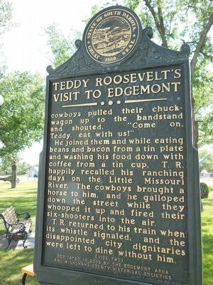 Teddy Roosevelts's Visit to Edgemont Marker (<i>side 2</i>) image. Click for full size.