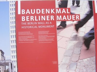 Baudenkmal Berliner Mauer Marker image. Click for full size.
