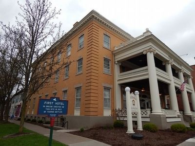 First Hotel Marker image. Click for full size.