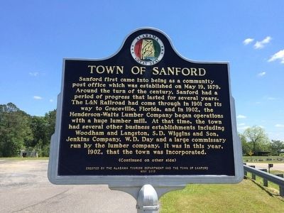 Town of Sanford Marker (Side 1) image. Click for full size.