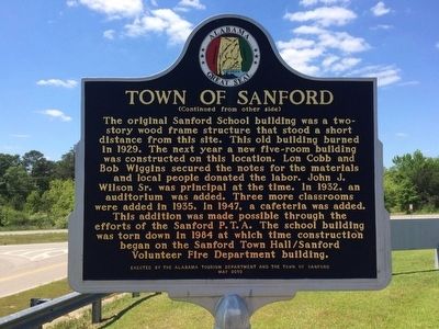 Town of Sanford Marker (Side 2) image. Click for full size.