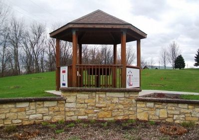 The Lincoln Highway Marker Kiosk in Settlers' Park. Click for full size. The Lincoln Highway Marker Kiosk in Settlers' Park image. Click for full size.