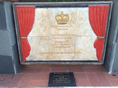 Government House Saint Lucia Marker. Click for full size. Government House Saint Lucia Marker image. Click for full size.