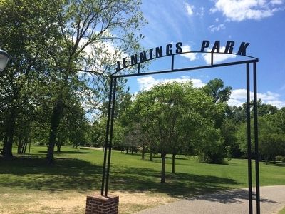 Entrance to Jennings Park with cistern in far background. image. Click for full size.