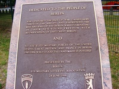 Berlin Airlift Marker image. Click for full size.