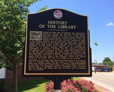 History of the Library Marker image. Click for full size.