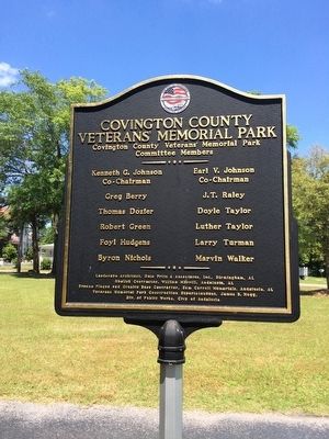 Covington County Veterans Memorial Park Marker (Reverse) image. Click for full size.