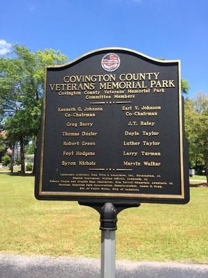 Covington County Veterans Memorial Park Marker (Reverse). Click for full size. Covington County Veterans Memorial Park Marker (Reverse) image. Click for full size.