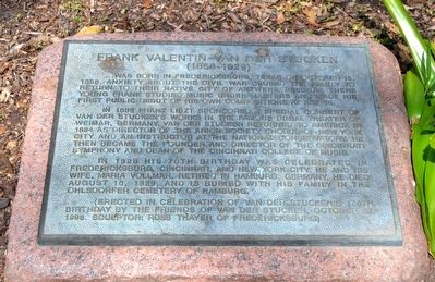 Frank Valentin Van Der Stucken Marker image. Click for full size.