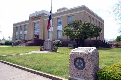 Gillespie County Armed Services Memorial and Gillespie County Marker image. Click for full size.