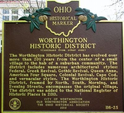 Worthington Historic District Marker image. Click for full size.
