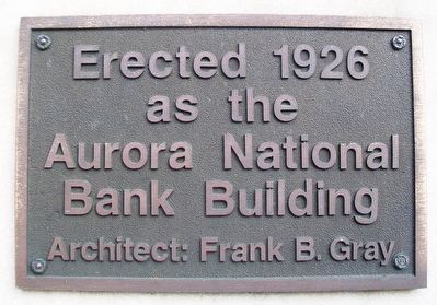 Aurora National Bank Building Marker image. Click for full size.