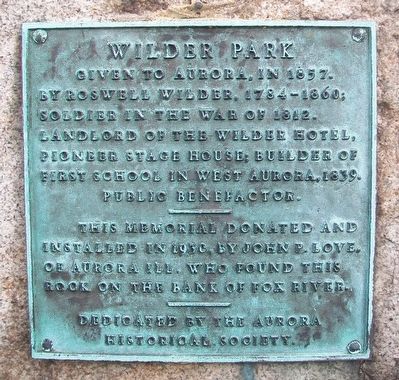 Wilder Park Marker. Click for full size. Wilder Park Marker image. Click for full size.