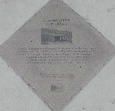 El Sobrante's First Bank Marker image. Click for full size.