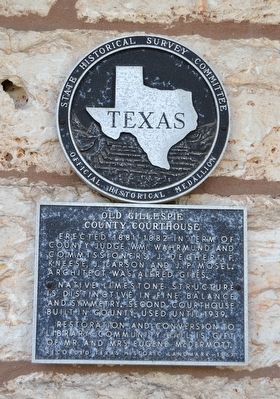 Old Gillespie County Courthouse Marker image. Click for full size.