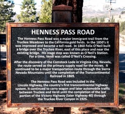 Henness Pass Road Marker. Click for full size. Henness Pass Road Marker image. Click for full size.