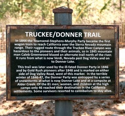 Truckee/Donner Trail Marker image. Click for full size.