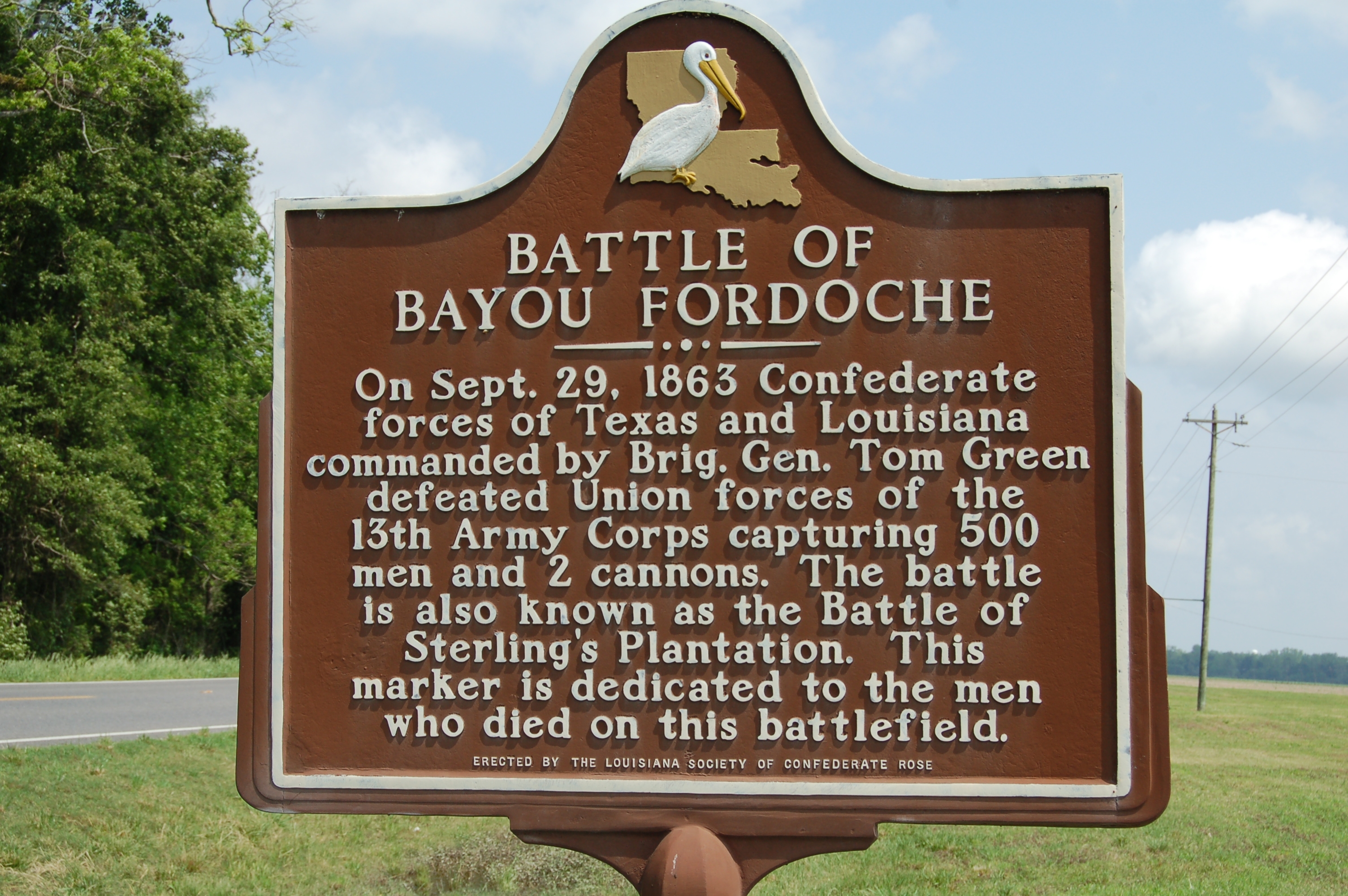 Battle of Bayou Fordoche Marker