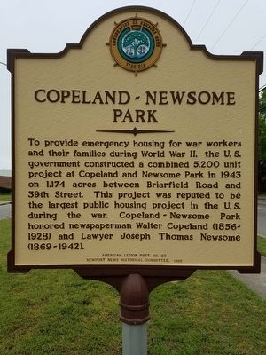 Copeland - Newsome Park Marker image. Click for full size.