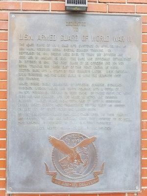U.S.N. Armed Guard of World War II Memorial Marker. Click for full size. U.S.N. Armed Guard of World War II Memorial Marker image. Click for full size.