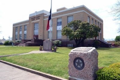 Gillespie County Armed Services Memorial<br>and Gillespie County Marker. Click for full size. Gillespie County Armed Services Memorial<br>and Gillespie County Marker image. Click for full size.
