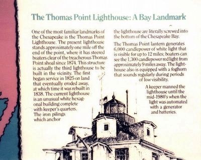Thomas Point Marker-Right side close up image. Click for full size.