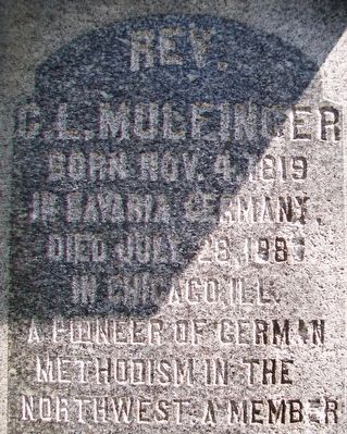 Rev. Georg L. Mulfinger Monument image. Click for full size.
