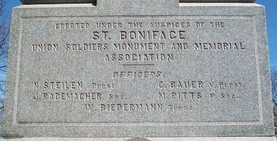 St. Boniface Union Soldiers Monument Sponsors image. Click for full size.