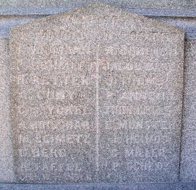 St. Boniface Union Soldiers Monument Honor Roll. Click for full size. St. Boniface Union Soldiers Monument Honor Roll image. Click for full size.