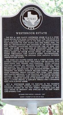 Westbrook Estate Texas Historical Marker image. Click for full size.