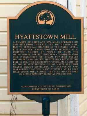 Hyattstown Mill Marker image. Click for full size.