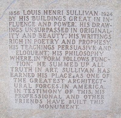 Louis Henri Sullivan Monument image. Click for full size.