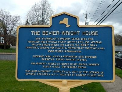 The Bevier-Wright House Marker image. Click for full size.