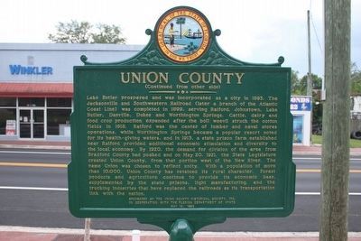 Union County Restored Marker reverse image. Click for full size.