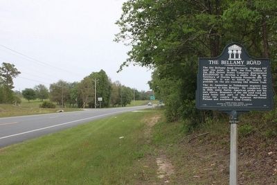 The Bellamy Road Marker looking east along FL100 image. Click for full size.