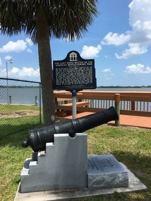 The Last Naval Battle Marker and Cannon Monument image. Click for full size.