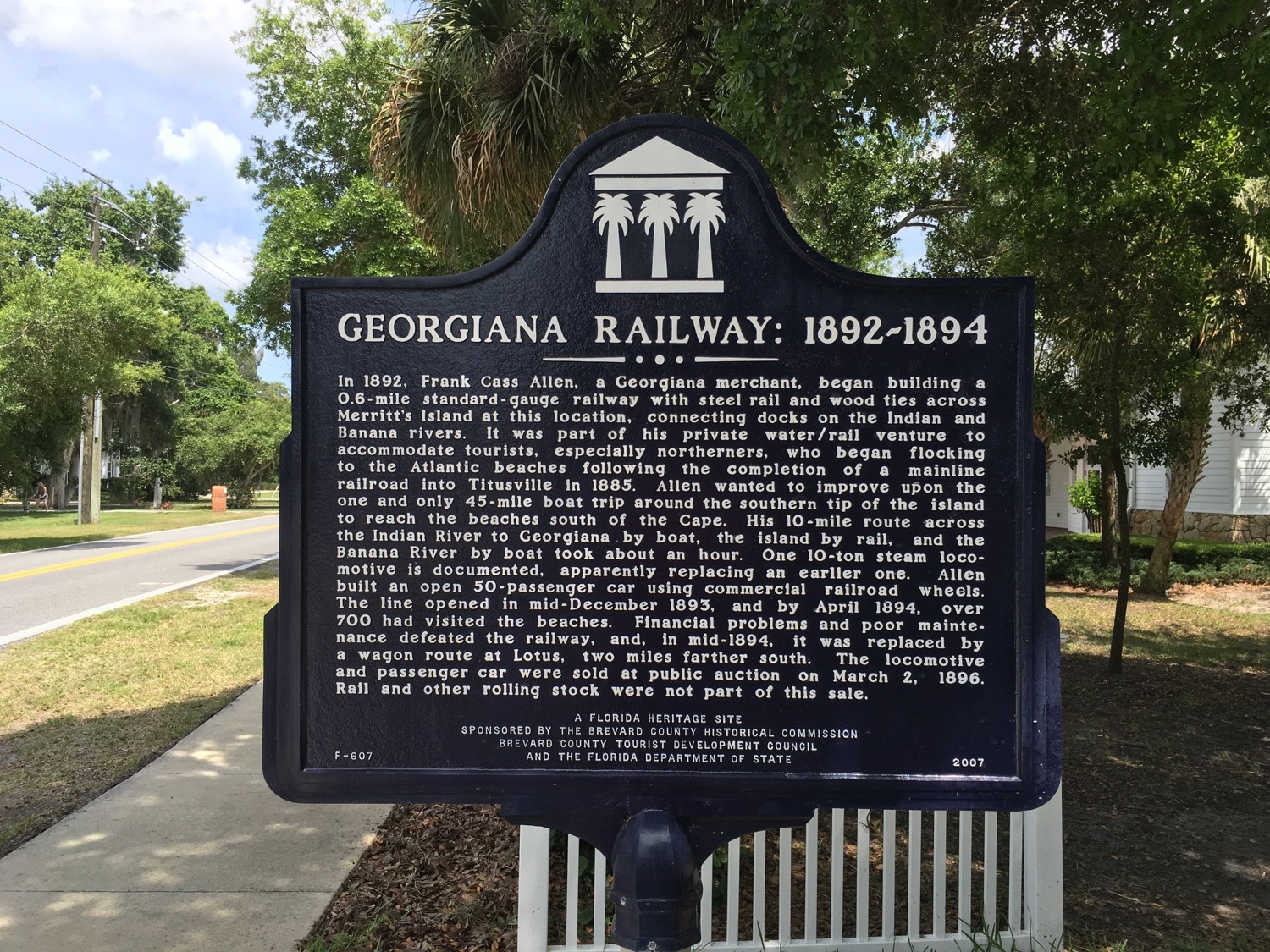Georgiana Railway: 1892-1894 Marker