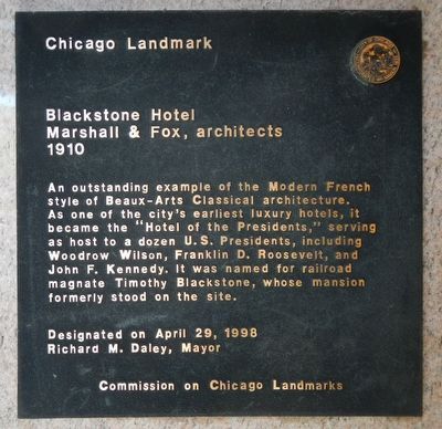 Blackstone Hotel Marker image. Click for full size.