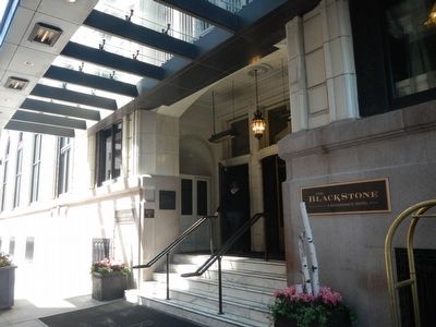 Blackstone Hotel Entrance and Marker image. Click for full size.
