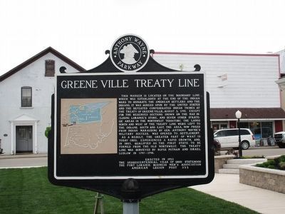 Greene Ville Treaty Line Marker. Click for full size. Greene Ville Treaty Line Marker image. Click for full size.