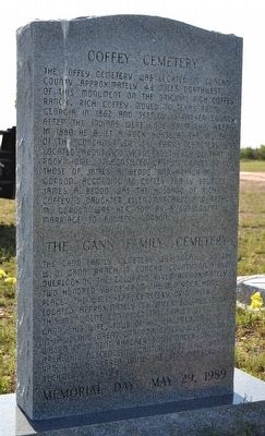 Trap Crossing Cemetery - Coffey Cemetery - Gann Family Cemetery Marker. Click for full size. Trap Crossing Cemetery - Coffey Cemetery - Gann Family Cemetery Marker image. Click for full size.