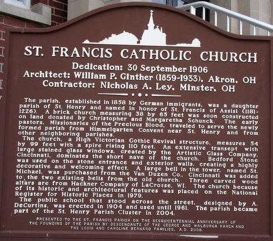 St. Francis Catholic Church Marker image. Click for full size.