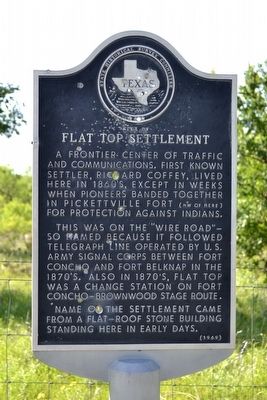 Site of Flat Top Settlement Marker. Click for full size. Site of Flat Top Settlement Marker image. Click for full size.