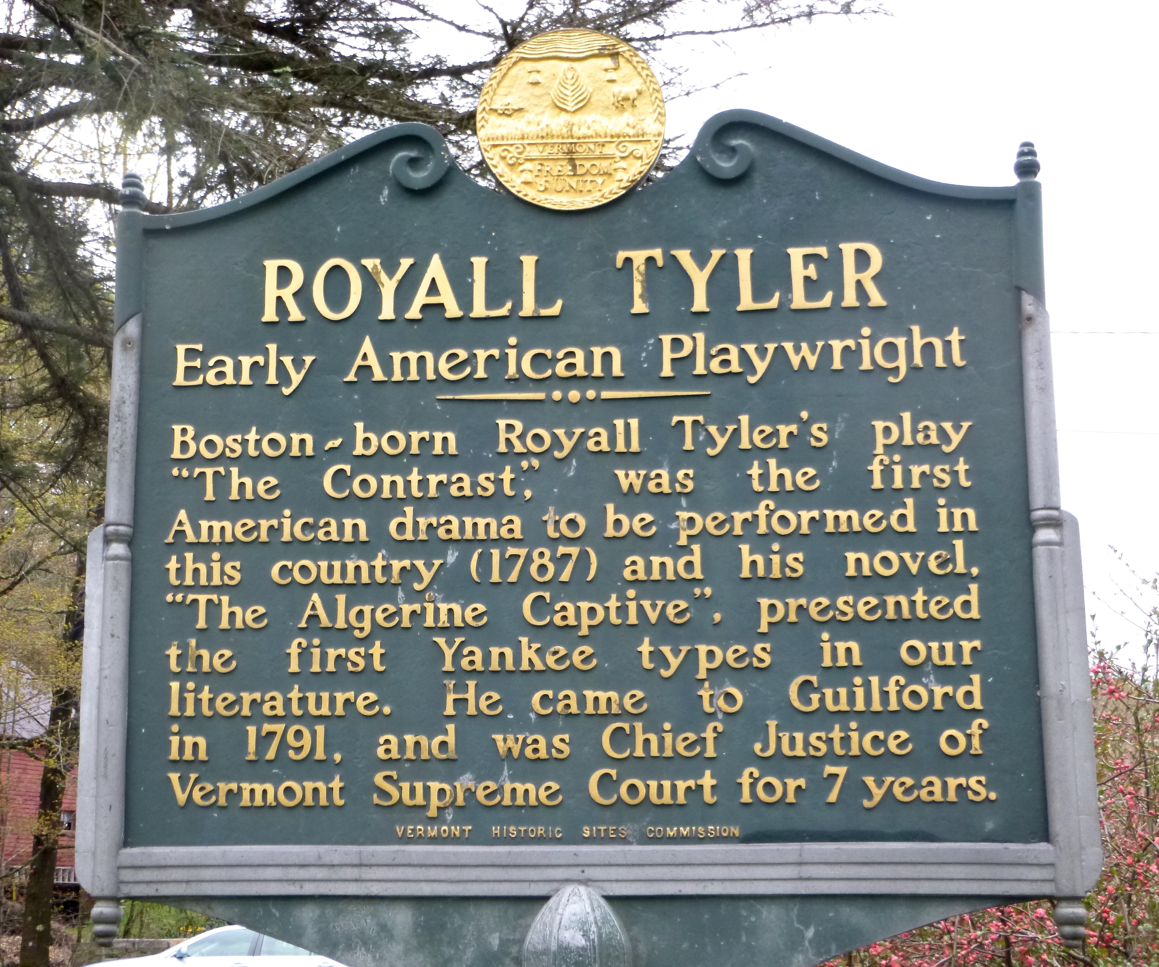 Royall Tyler -- Early American Playwright Marker