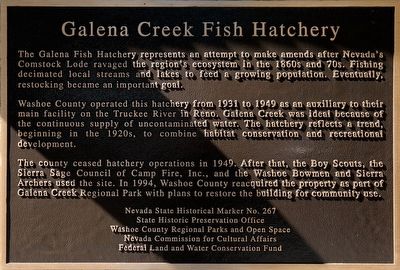 Galena Creek Fish Hatchery Marker image. Click for full size.