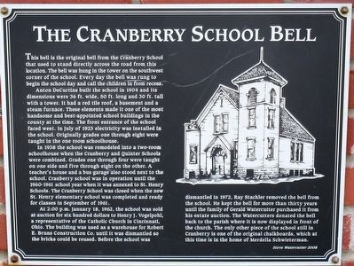 The Cranberry School Bell Marker image. Click for full size.