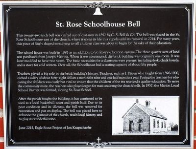 St. Rose Schoolhouse Bell Marker image. Click for full size.
