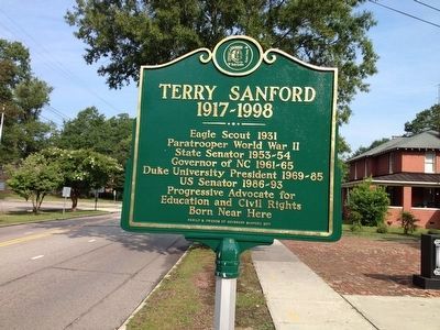 Terry Sanford 1917-1998 Marker image. Click for full size.