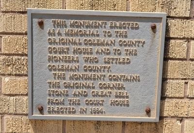 Original Coleman County Court House Marker image. Click for full size.