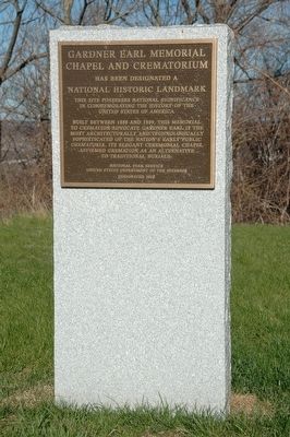 Gardner Earl Memorial Chapel & Crematorium Marker. Click for full size. Gardner Earl Memorial Chapel & Crematorium Marker image. Click for full size.